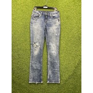 Silver Jeans Suki Mid Slim Boot Jeans Womens 30x34 Blue Super Stretch Bootcut